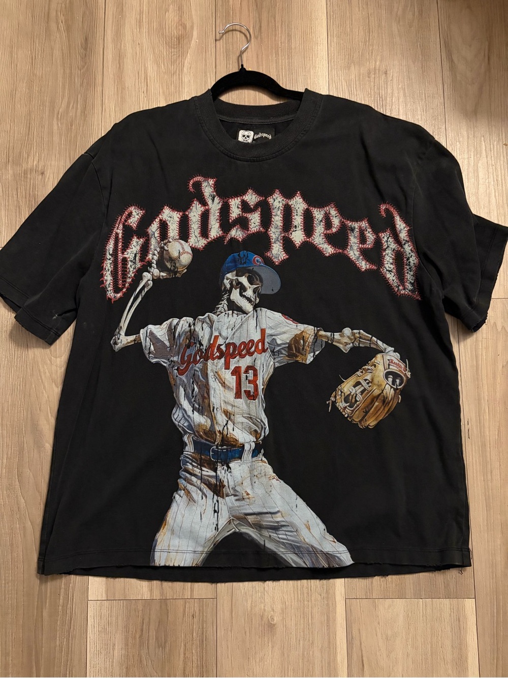 Godspeed Graphic Baseball Tee - Black